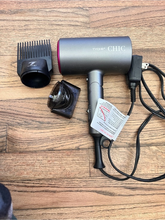 Tyche Other - TYCLE CHIC Compact Hair Dryer in Metallic Gray with Pink Accent